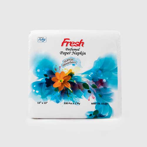 ফ্রেশ পেপার ন্যাপকিন 13" সুগন্ধিযুক্ত (100x 1 ply)